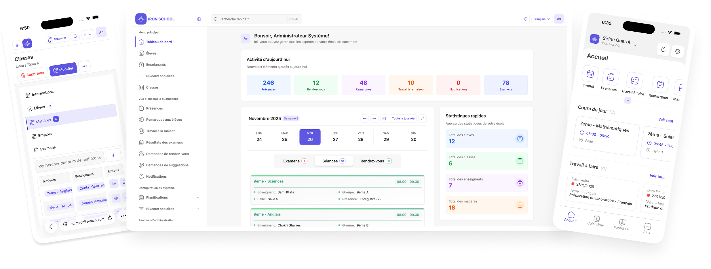 Students using Iron School platform