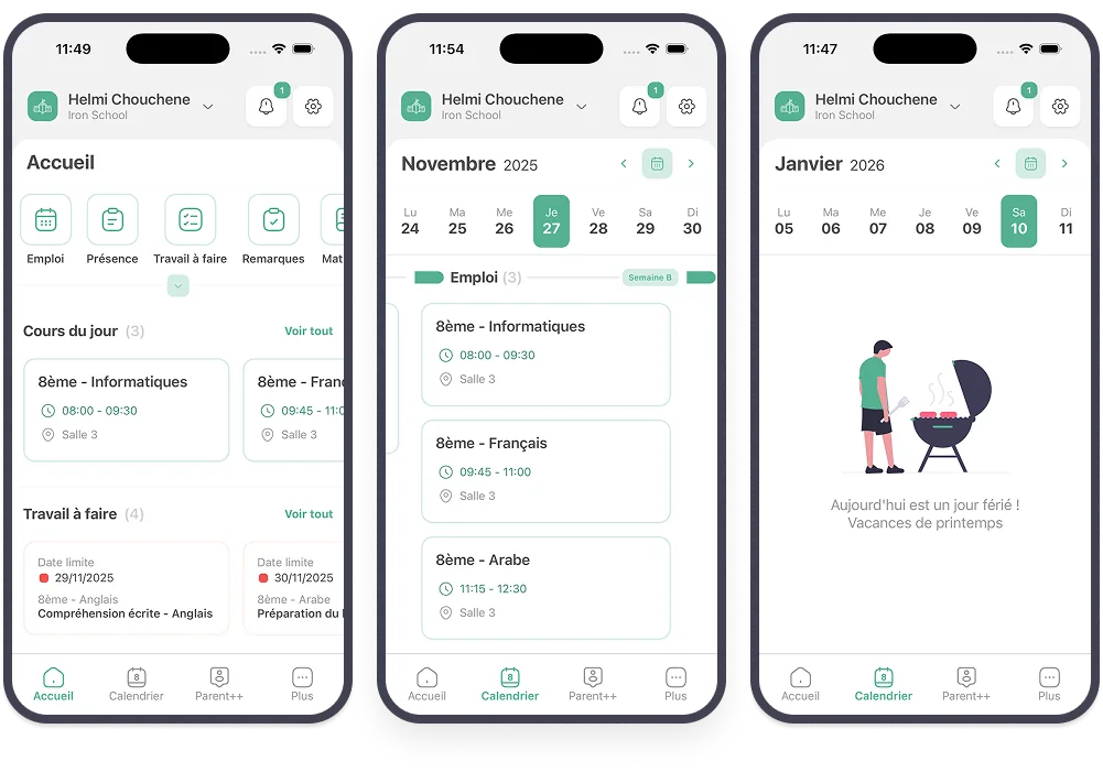 Mobile app schedule